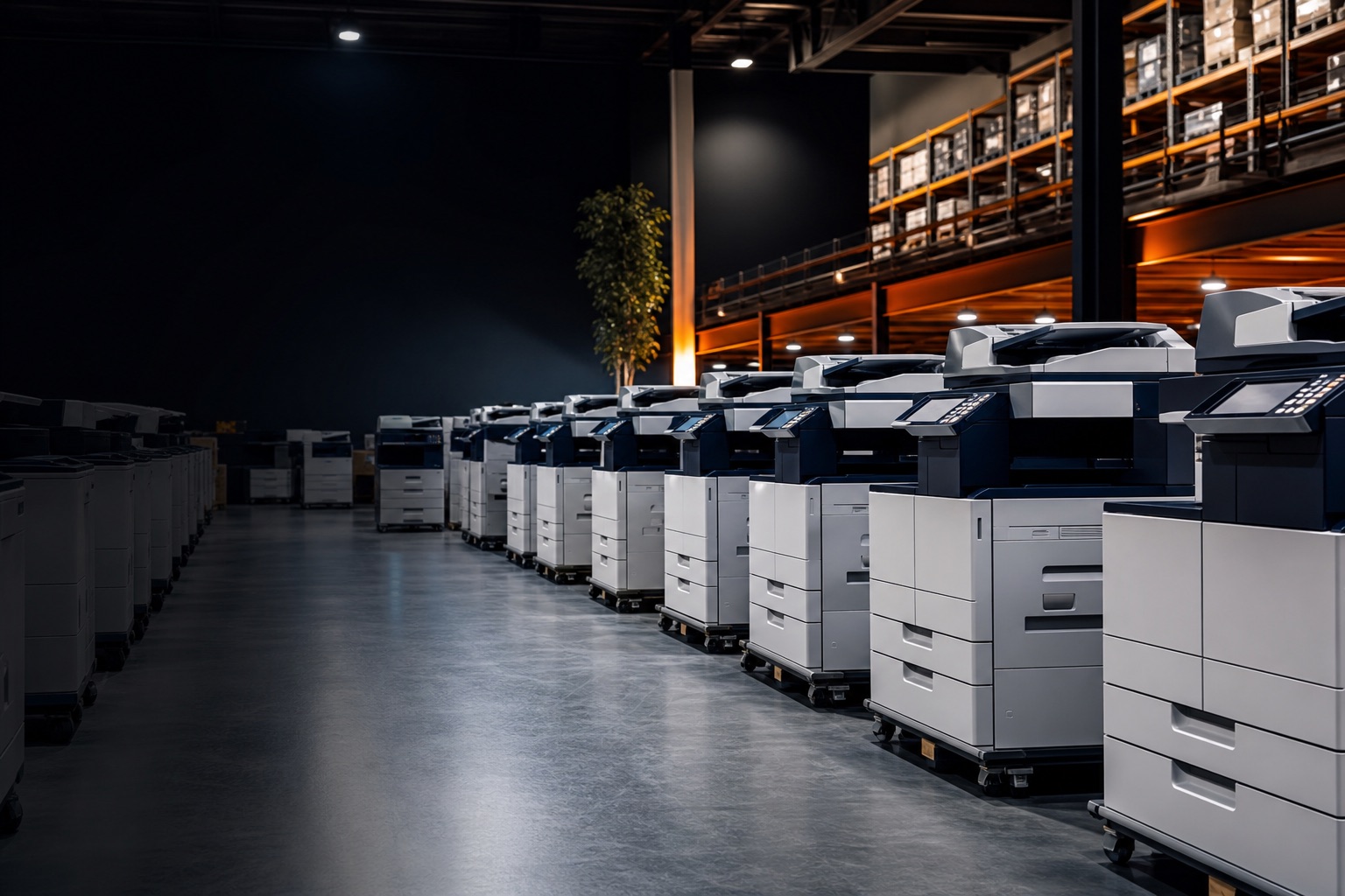 Ready stock of refurbished copier machines in warehouse