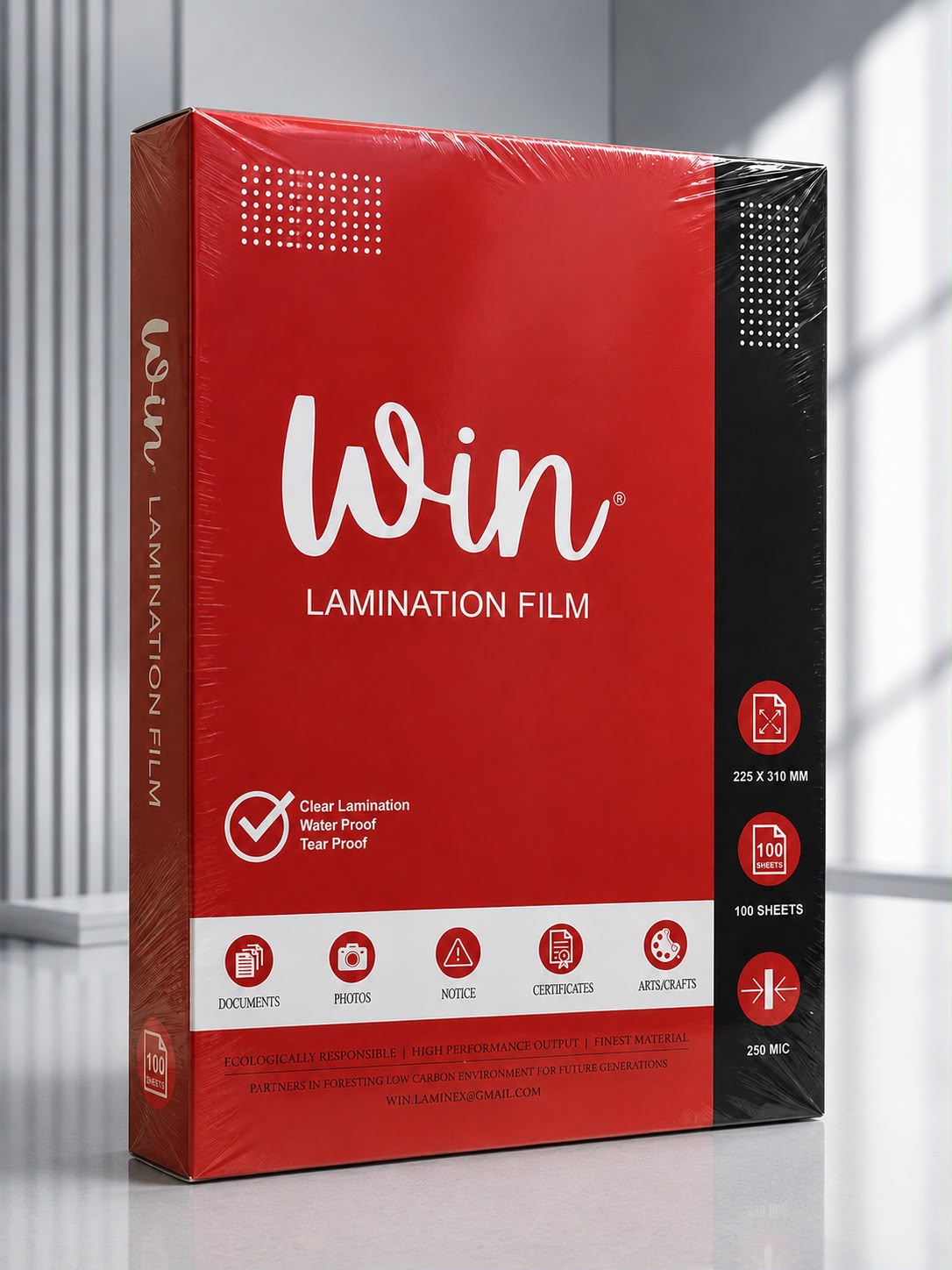 Win red lamination film 250 micron pack