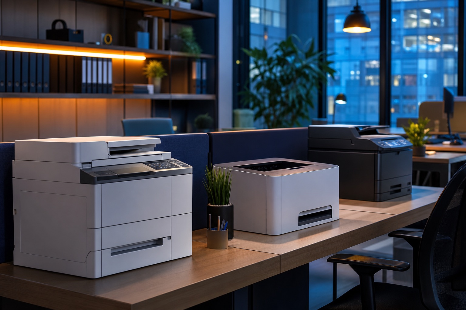 Colour desktop printers in a modern office